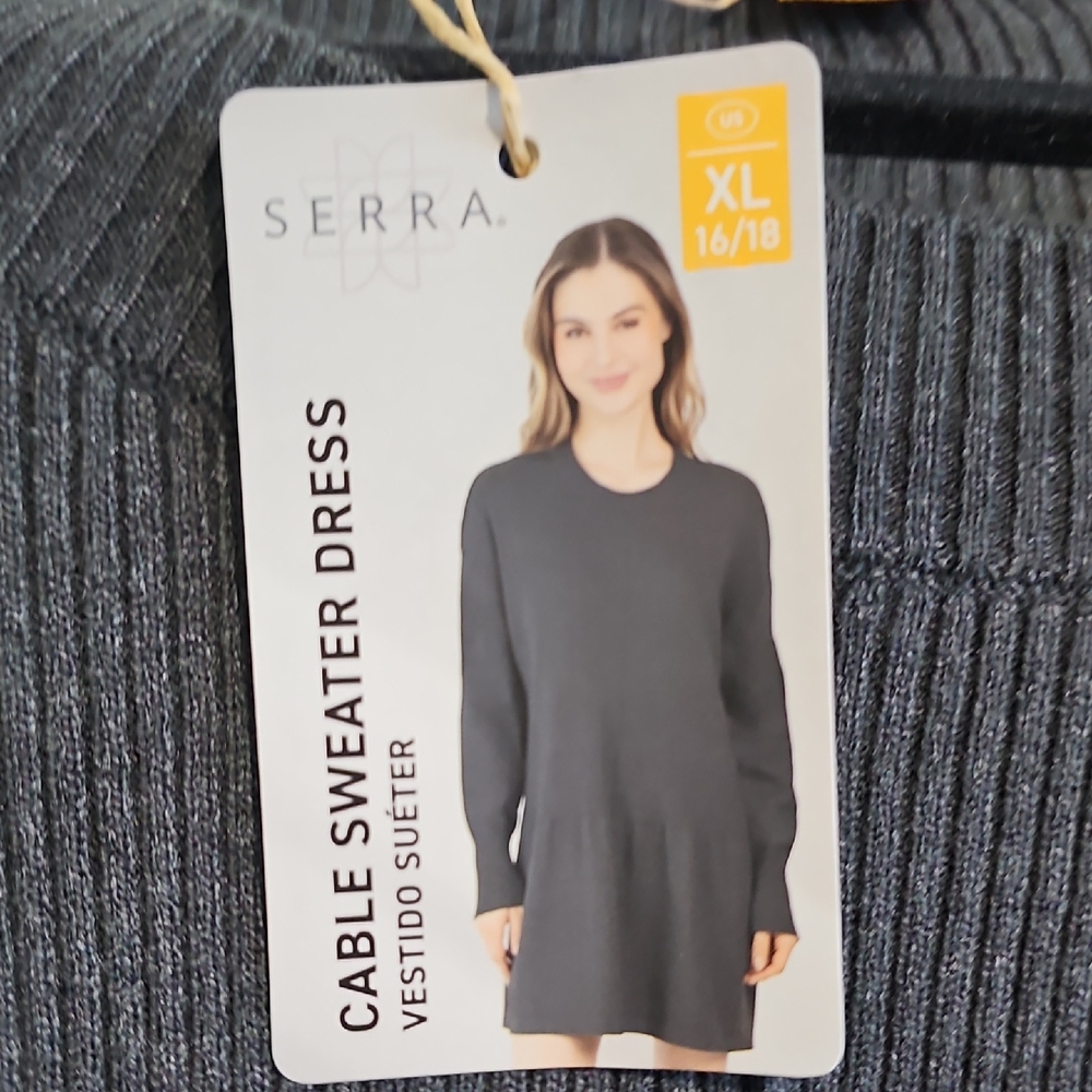 Nwt Serra Cable Sweater Dress Gray Size XL 16/18